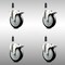 Service Caster 5 Inch 316SS Black Poly Swivel 7/8 Inch Expanding Stem Caster Set Lock Brake SCC-SS316TTLEX20S514-PPUB-BLK-78-4 - alternate 1